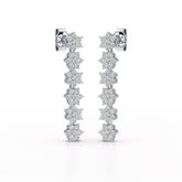 1.35 CT Star Shaped Lab Diamond Dangle Wedding Earrings - Jama Jewels